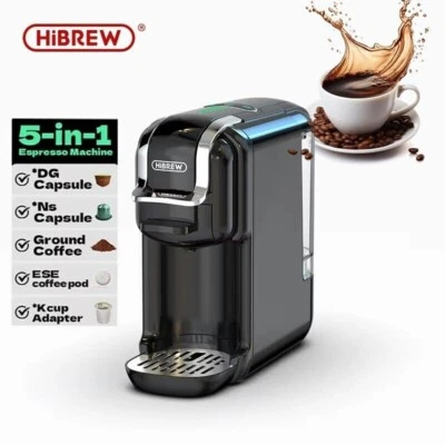 HiBREW H2B Kaffeemaschine 5in1 Maschinen-Kapsel 19bar Espresso-Kaffeemaschine DE