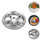 Stainless Steel 5-Compartment Snack Plate for Portion Control and Toddler Meals