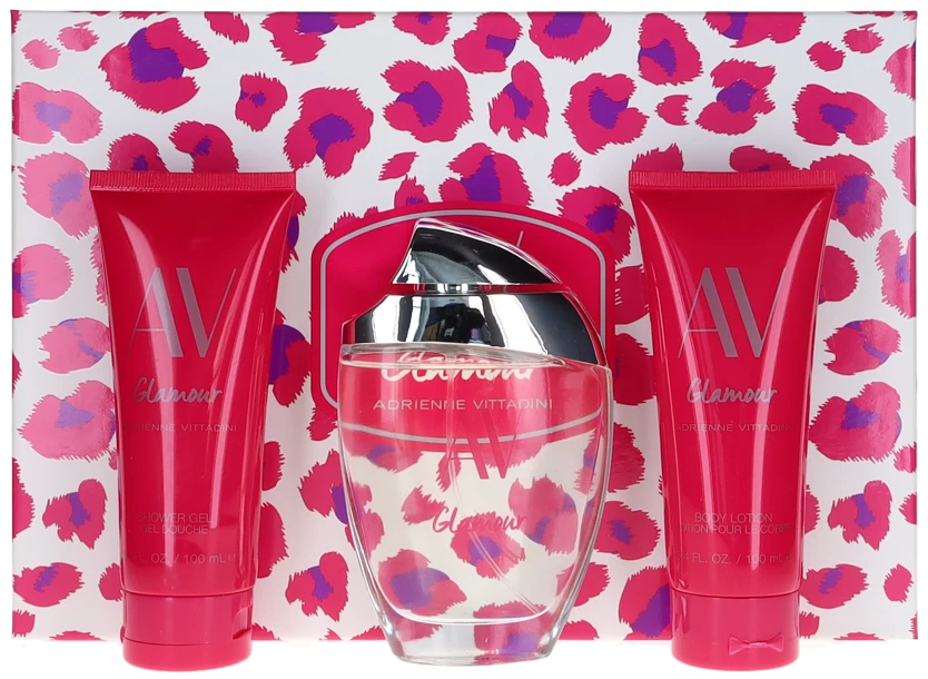 AV Glamour от Adrienne Vittadini для женщин комплект: EDP + BL + SG (3,0 + 3,4 + 3,4) унц новый - Изображение 1 из 1