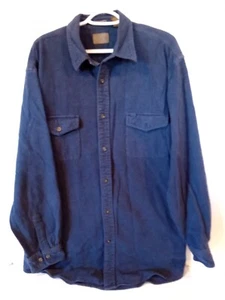 St Johns Bay Chamois Shirt Mens XLT Blue Long Sleeve Button Up Outdoor Hiking - Picture 1 of 7