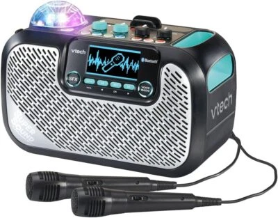 NEW VTech Super Sound Karaoke Portable Bluetooth, 2 Mics Included, Party Lights - Image 1 of 4
