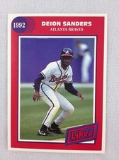 1992 Atlanta Braves Lykes Baseball Card - Dion Sanders