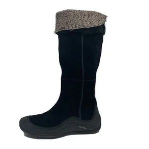 Merrell Chardonel Tall Boots Fold Over Suede/Tweed Zip MSRP $179 Women Sz 7.5/38 - Picture 1 of 12