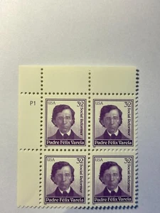U. S. Plate Block SC 3166 Padre Felix Varela MNH PL P1 1997 - Picture 1 of 1