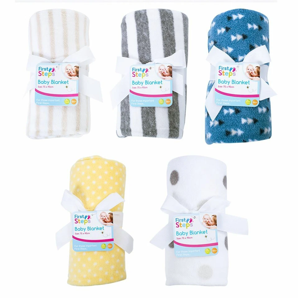 First Steps leichte bedruckte Fleece Babydecke 75 x 90 cm