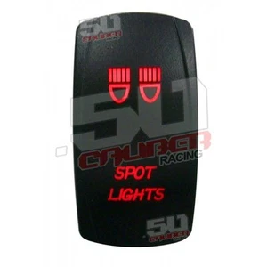 Illuminated On/Off Rocker LED Switch w/Laser Etched Design "Spot Light" Red - Bild 1 von 7