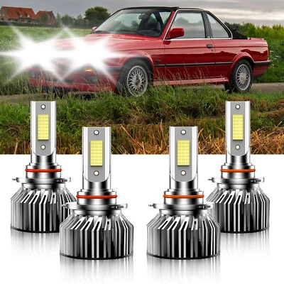 For BMW 325iX 1988-1989 4X LED Headlight Bulb 9005 9006 Combo High Low Beam - Image 1 of 4