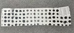 Muestra de tela de gremio de diseñadores 29,75”x7,25” Amlapura gotas de tinta a lunares grafito - Imagen 1 de 24