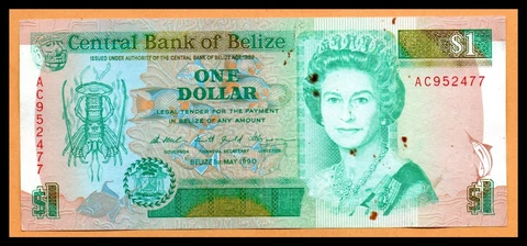 Belize VF/XF Note $1 Dollar 1990 P-51 (Low Shipping) Cover