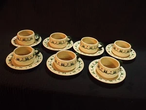 (7) METLOX POPPY TRAIL 1950'S HOMESTEAD CUPS AND SAUCERS NOS - Picture 1 of 6