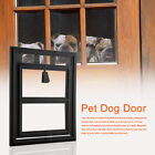 Black L Plastic Pet Dog Puppy Cat Door Magnetic Locking Safe Flap For Screen Sg5