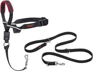 Halti Optifit Headcollar Size Medium & Training Leash Size Large, Black Combinat - Picture 1 of 7