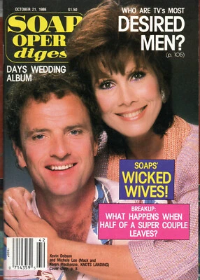 Soap Opera Digest Oct 21 1986 Kevin Dobson Michele Lee Knots Landing Sexiest Men - Image 1 of 3