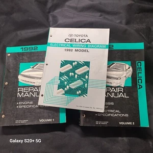 1992 Toyota Celica Oem Repair Manual Vol. 1 &2 Plus Wiring Diagram Manual - Picture 1 of 15