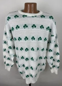 Vintage Quill’s Woolen Market Sweater XL Lucky Clover Ireland Irish St Patricks - Bild 1 von 12