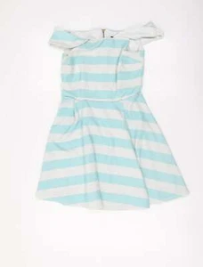 New Look Womens Blue Polyester Blend Mini Size 10 Zip - Picture 1 of 12