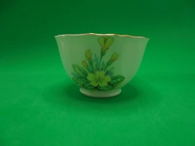 Adderley Bone China Mini Open Sugar Bowl Yellow Flowers & Green Leaves - Image 1 of 4