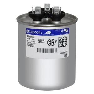 GE Genteq Replacement 35/5 uf 440 VAC Round Dual Capacitor 97F9899 Z97F9899 - Picture 1 of 3