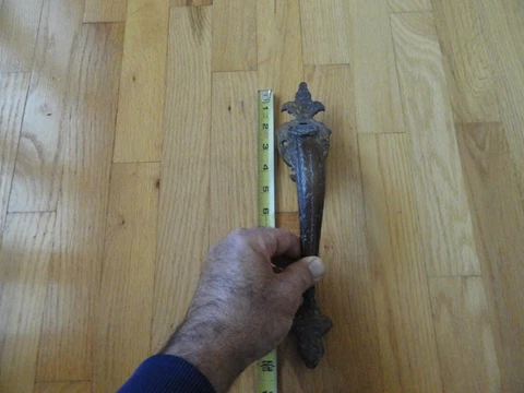 Vintage Brass Door Handle with Thumb Latch Cover