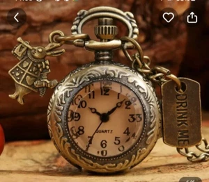 Bronze Rabbit Pendant Pocket Watch Necklace - Picture 1 of 4