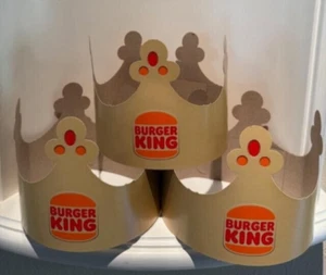 Lot of 3 Burger King Crown Paper Hats- Fast - Picture 1 of 1