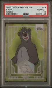2023 TOPPS CHROME DISNEY100 GREEN REFRACTOR #49 BALOO /99 PSA 10 - Picture 1 of 2