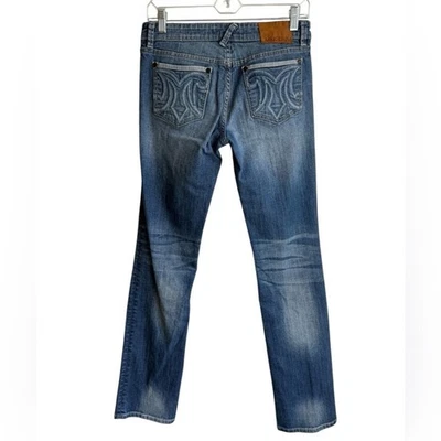 Pantalones de mezclilla MEK Denim Hollywood rectos tiro medio lavado medio pierna recta 27 Foto 1 de 4