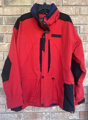 Obermeyer Red Hooded Ski/Snow Jacket Men's Size Large Multiple Storage Pockets - Image 1 of 4