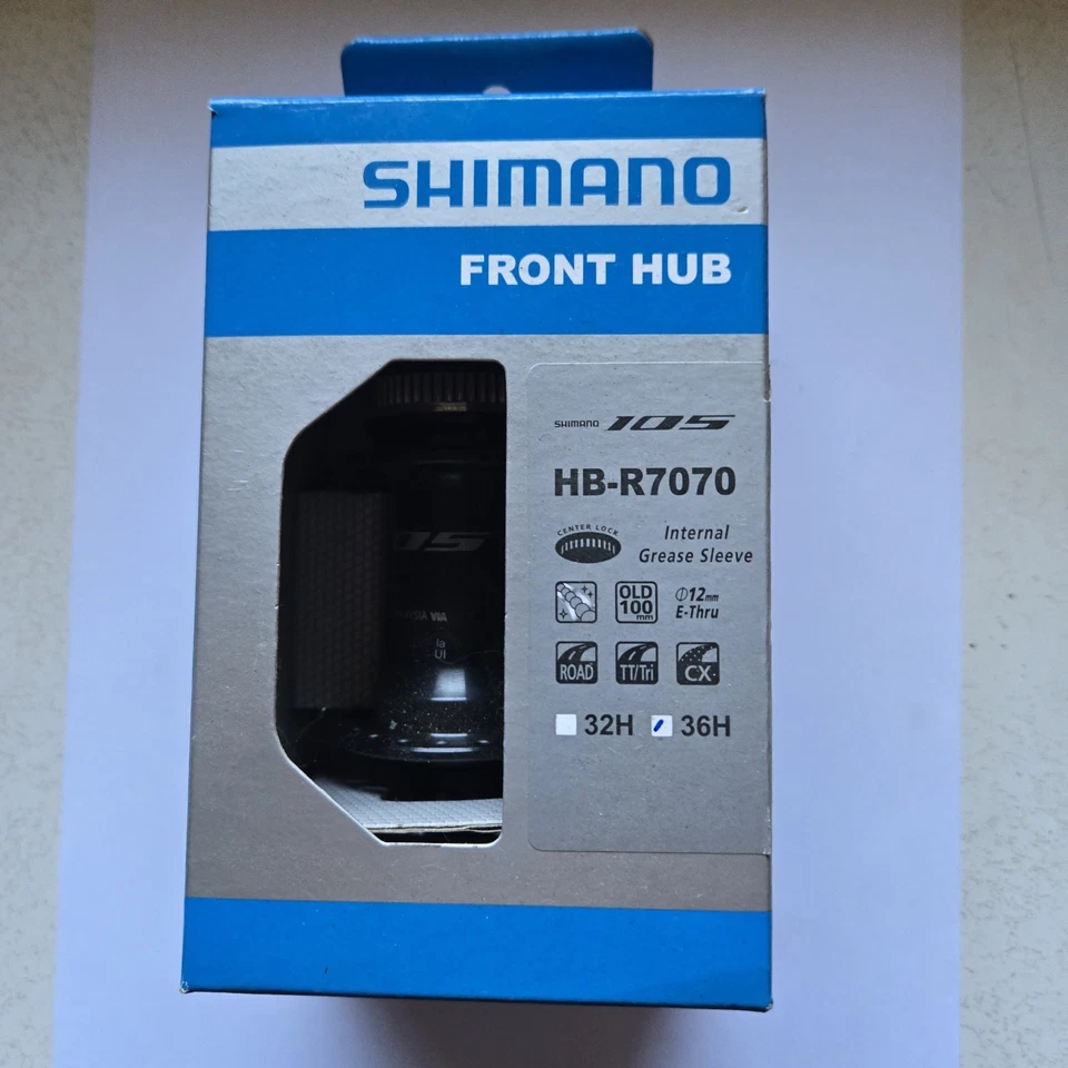 Shimano 105 Hb-r7070 36 Hole Front 12 X 100mm Centerlock Disc Hub Black