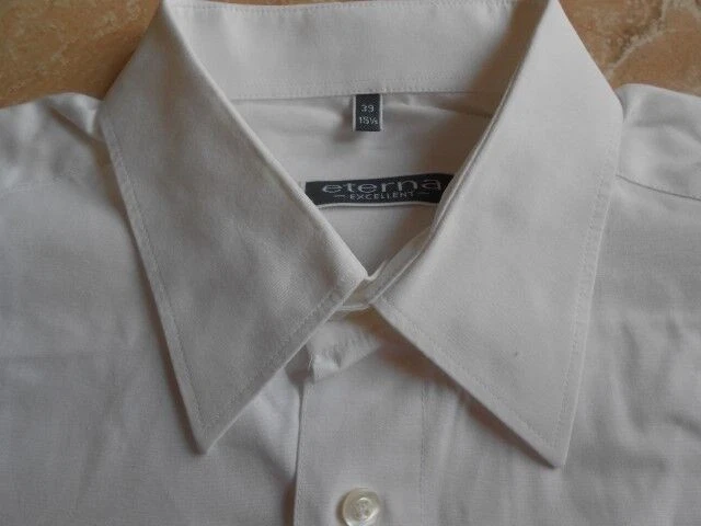 Eterna Eccellente Camicia Manica 39 Bianco Tinta Unita Molto Bene #TA3604 - Immagine 1 di 1