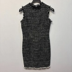 Rickie Freeman Teri Jon Women Sleeveless Tweed Dress Size 8 Gray D022 -9 - Picture 1 of 12