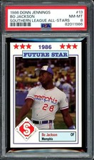 1986 Donn Jennings Southern League All-Stars #13 BO JACKSON  RC/Rookie  PSA 8