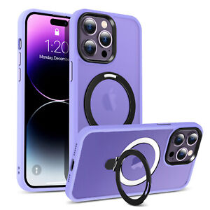 For iPhone 15 14 Pro Max Plus 13 12 Pro Mag Safe Case Magnetic Ring Holder Stand
