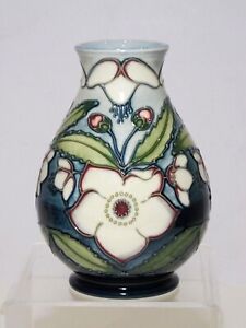 Moorcroft White Rose 7/5 Vase. Bishop. Boxed. Special Occasions 1993