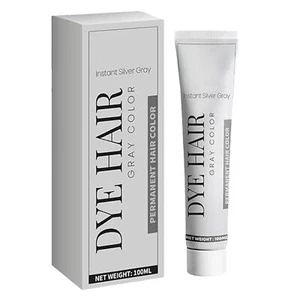 Grey Hair Dye Silver Permanent Hair Color Cream Long-Lasting Natural Dying Cream - Picture 1 of 11