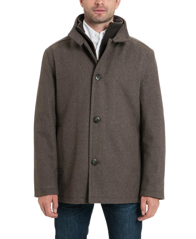 LONDON FOG Men's Wool Blend Car Coat with Bib - Image 1 of 1