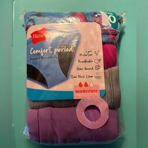 NWT Hanes 4 pack period leakproof underwear girls Size 10 - Picture 1 of 2