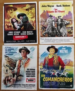 LOT de 4 western affiches cinema originale anciennes 60x40 FOX john wayne - Afbeelding 1 van 1
