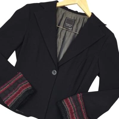 Nanette Lepore Women's Blazer Sz 4 Embroidered Crochet Sleeves Office Formal  - Image 1 of 4