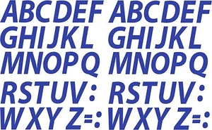 A-Z Buchstaben reflektierend blau Aufkleber Vinyl Abziehbilder 1" - 12" 2er Set (610-R) - Bild 1 von 6