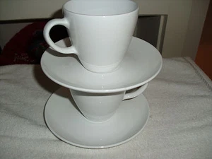 2 CORNING CENTURA WHITE CUPS & SAUCERS SET -VGC - Picture 1 of 4