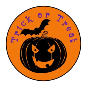 Halloween ""truco o trato", Jack O'Lantern, pegatinas de calabaza, etiquetas, - Imagen 1 de 1