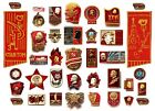 35 Anstecknadeln, original sowjetisches rotes Russland,...
