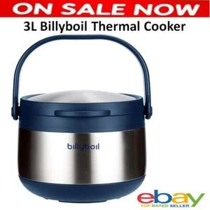 Billyboil 3L Thermal Cooker Stainless Steel Vacuum Insulated Cooking Pot Camping - Picture 1 of 10