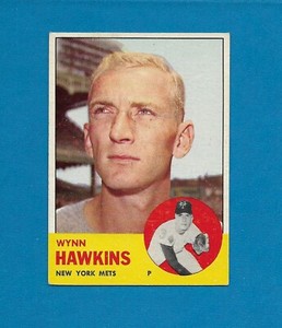 1963 Topps #334 Wynn Hawkins NY New York Mets Centered EX+