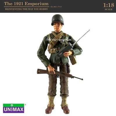 1:18 Unimax Toys Forces of Valor Bravo Team WWII US Army Radioman Soldier Figure - Image 1 of 3