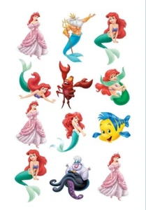 1x Little Mermaid Temp TATTOO Sheet. Lolly Loot Bag Party Supplies Cake Bunting - Picture 1 of 1