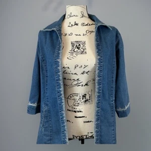 Giacca denim Bleu Bayou nuova con etichetta impreziosita bordo strass manica 3/4 small - Foto 1 di 5