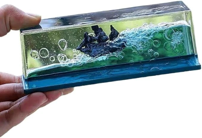 Ghost Ship Black Pearl Ship In A Bottle - Mystical Liquid Drift Bottle Foto 1 de 4