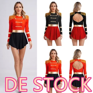 Zirkusdirektor~Kostüm Damen Langarm Ringmaster Bodysuit Kleid Halloween Karneval - Bild 1 von 35
